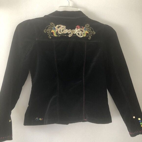 Coogi Girl’s Jacket Size Large (12/14) Elegant Velour Black. Fully Lined - Picture 2 of 11